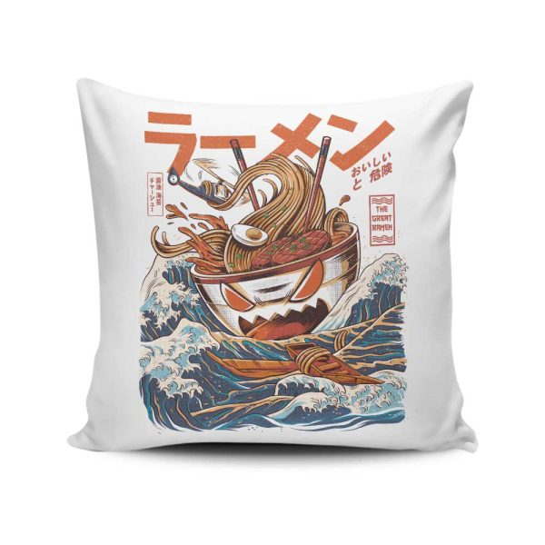 Great Ramen Off Kanagawa - Throw Pillow on Sale