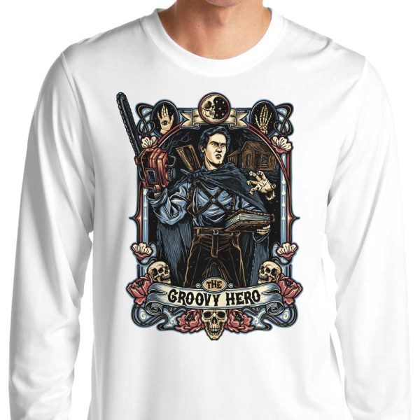 The Groovy Hero - Long Sleeve T-Shirt For Cheap - Image 4