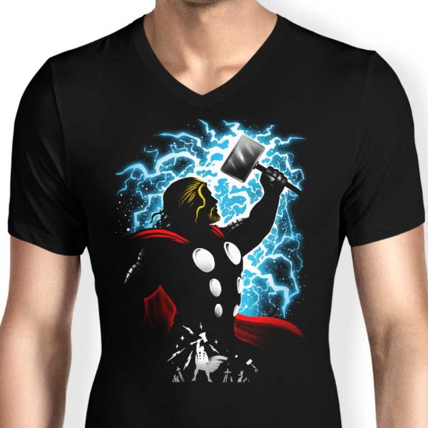 God of Thunder - Men s V-Neck Online now - Image 4