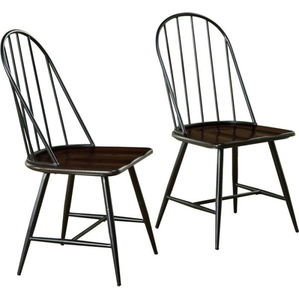 Black and Espresso Poltimore Windsor Back Side Chair MR89 For Discount - Image 3
