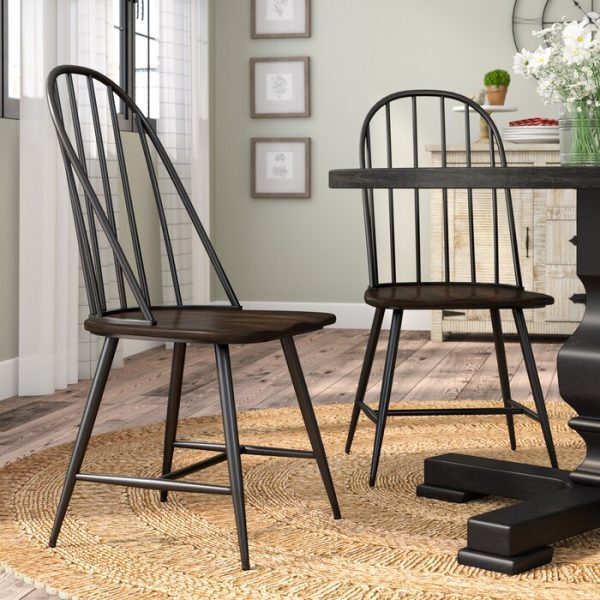 Black and Espresso Poltimore Windsor Back Side Chair MR89 For Discount