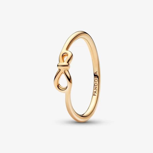 PANDORA : Infinity Knot Ring in Gold Plated Hot on Sale